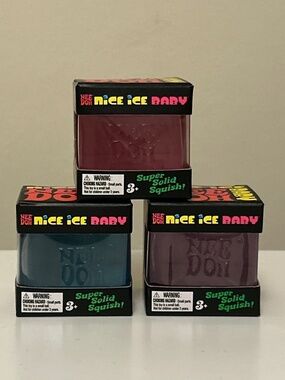 Needoh Nice Ice Baby Cubes - Set of 3 - Purple, Pink, Blue - NEW